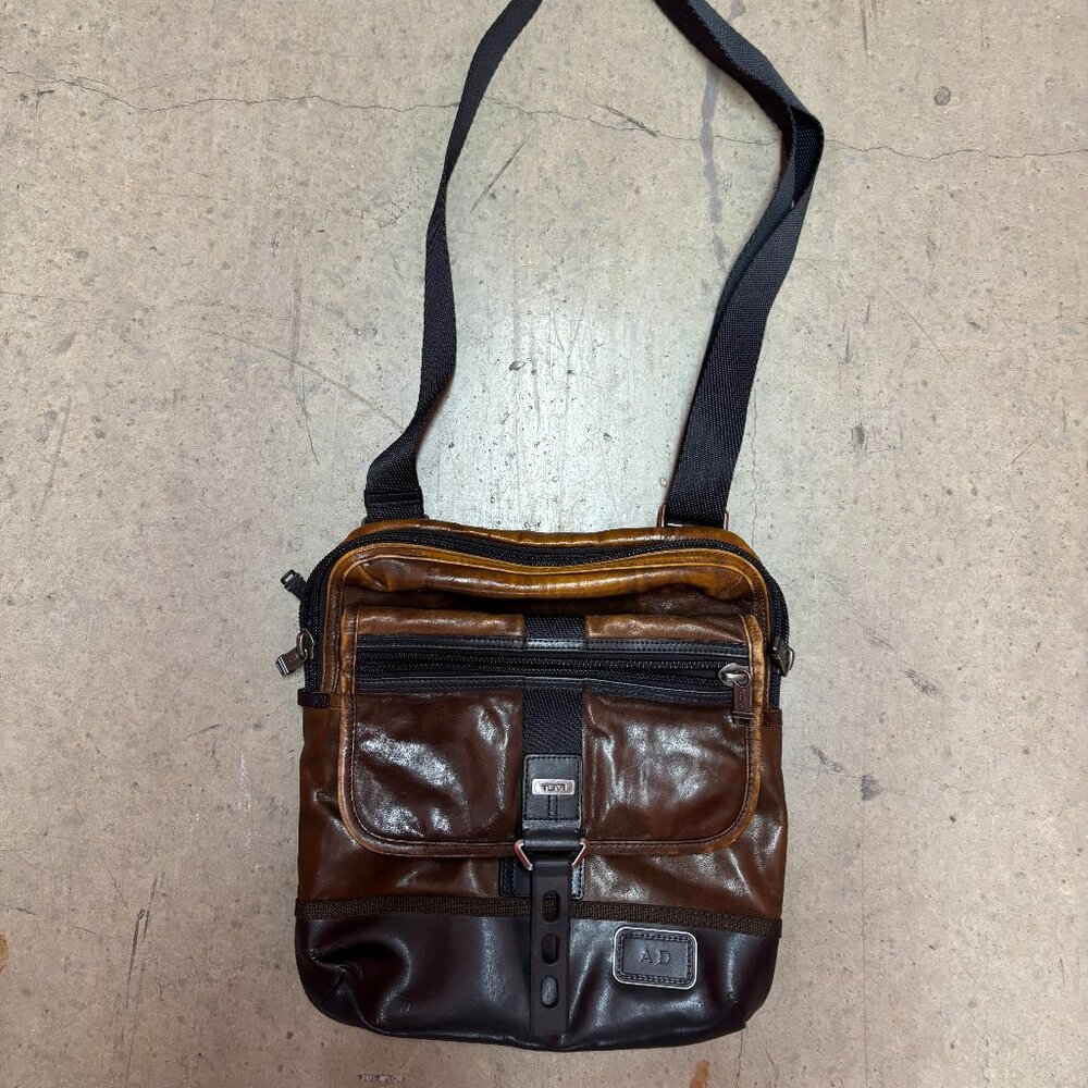 TUMI Brown Leather Shoulder Bag